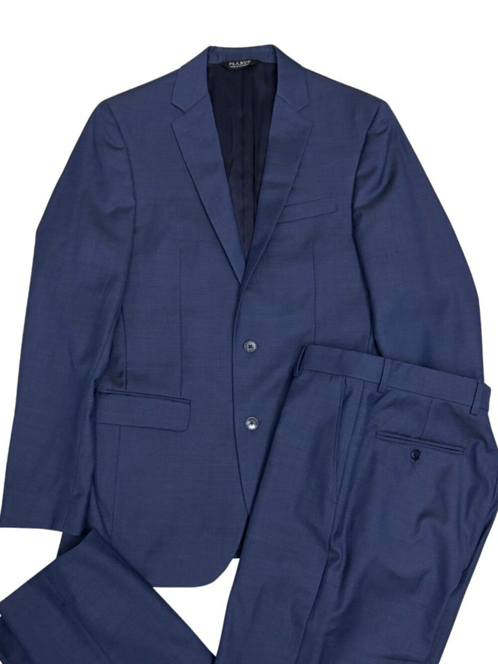 JOS A BANK Wool Business Suit Blue Blazer Dress Pants Formal Jacket Mens 39L - Picture 4 of 8